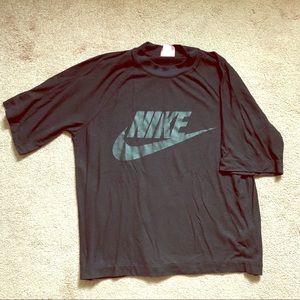 Black Nike workout tee with black lettering